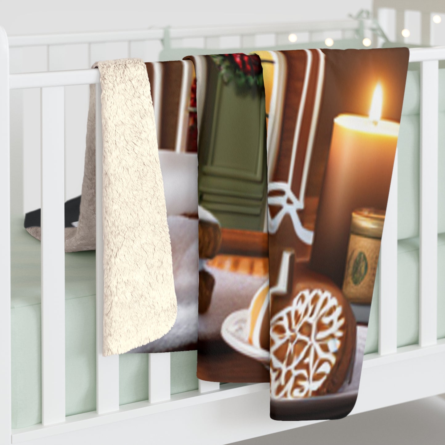 Gingerbread Sherpa Fleece Blanket