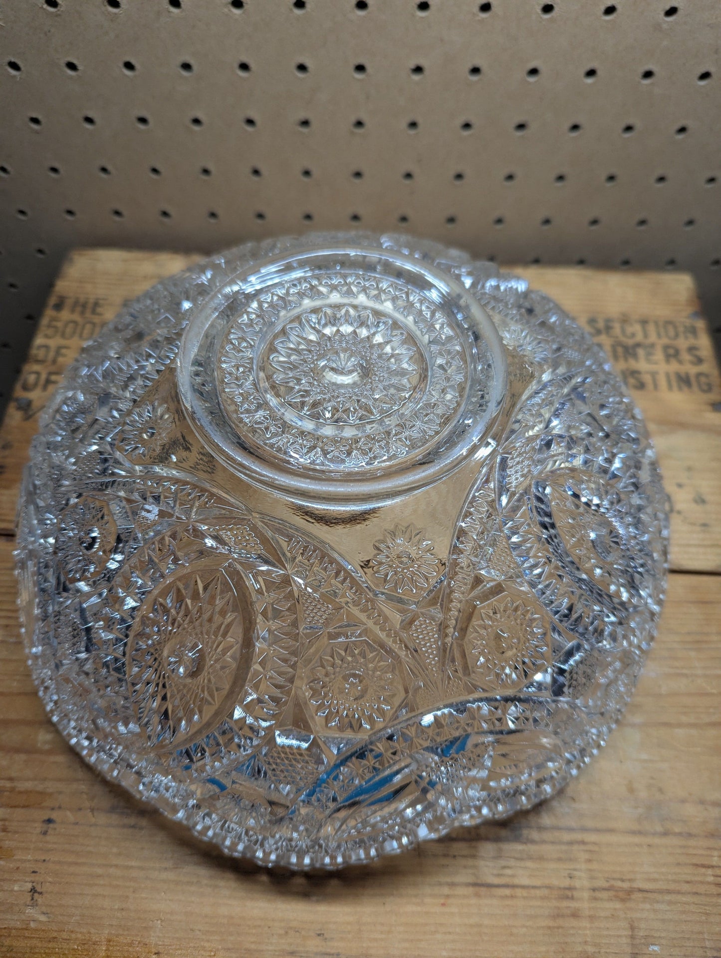 Vintage American Thick Cut Hobstars and Sawtooth Bowl