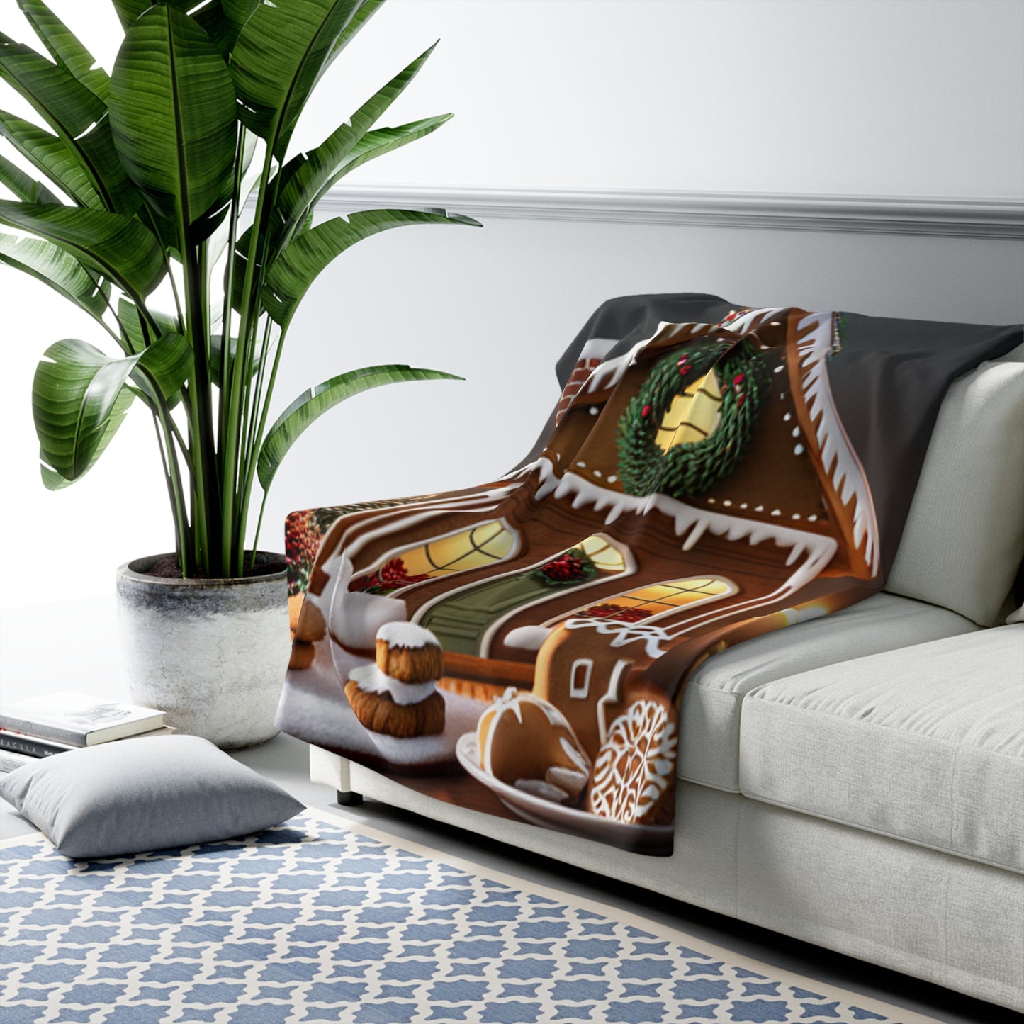 Gingerbread Sherpa Fleece Blanket