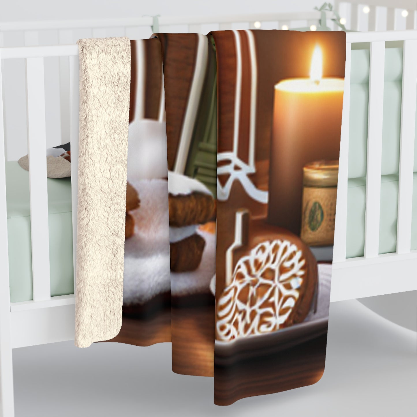 Gingerbread Sherpa Fleece Blanket