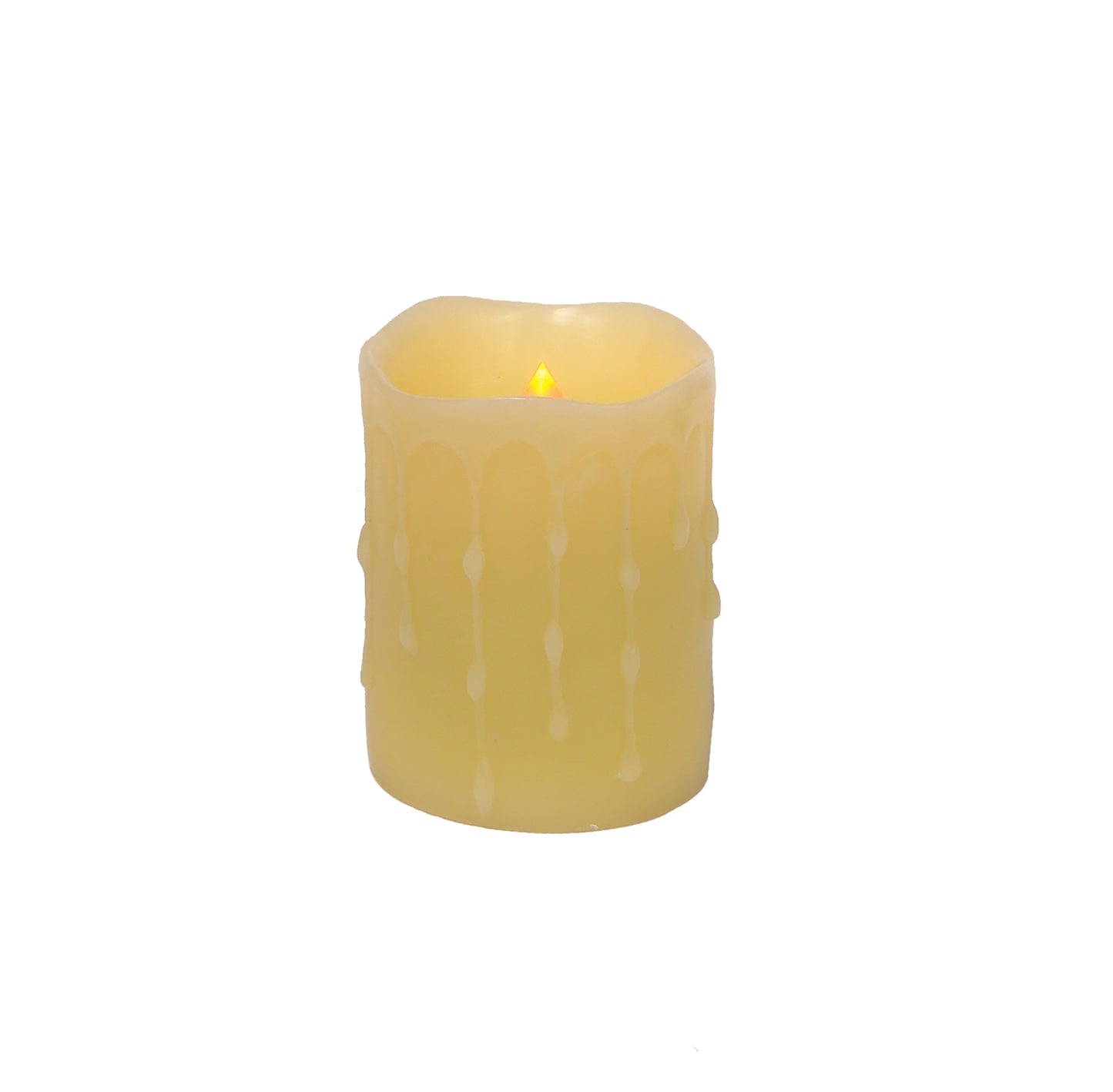 LED Dripping Wax Pillar Candles (Set of 4) 4"