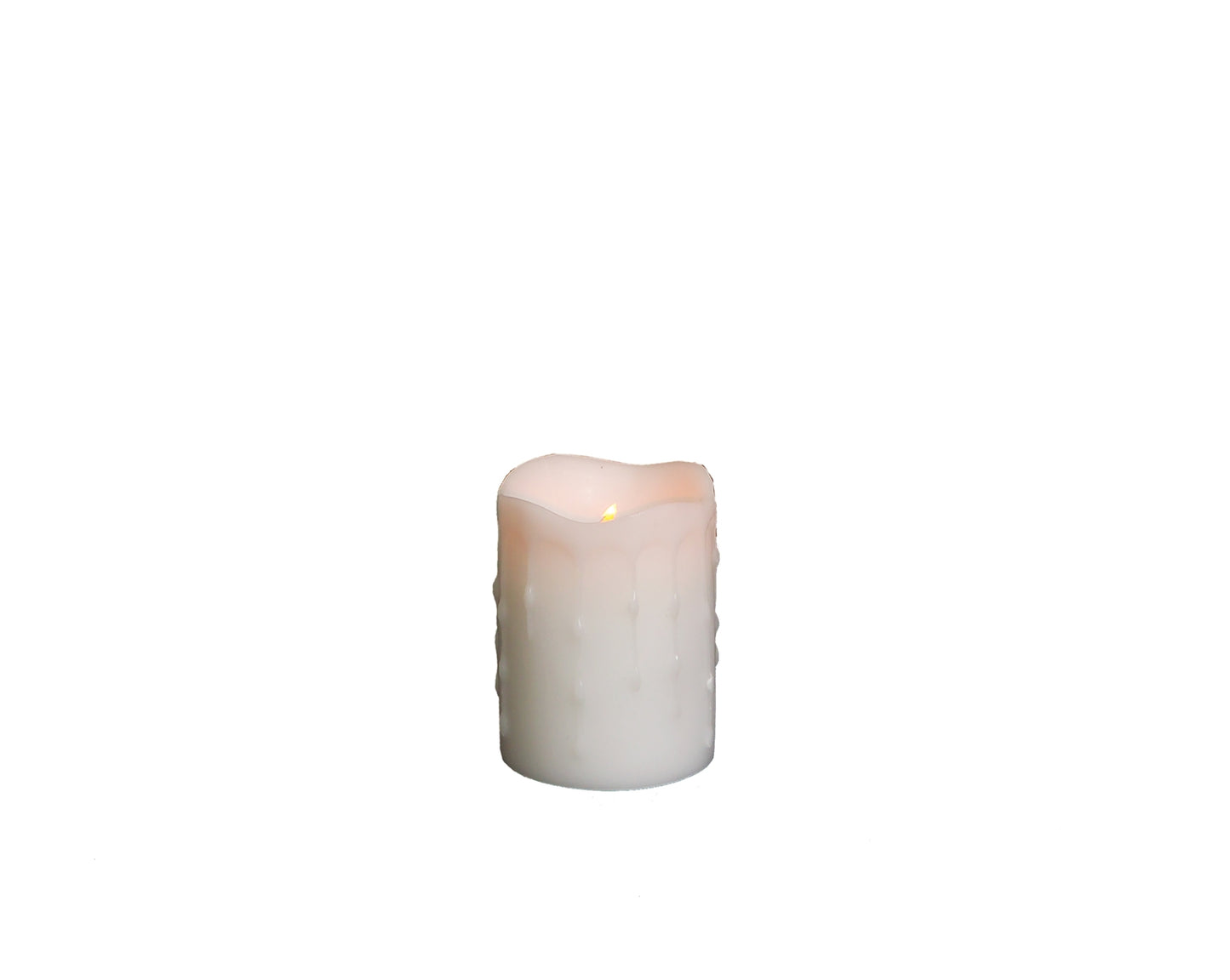 LED Dripping Wax Pillar Candles (Set of 4) 4" White