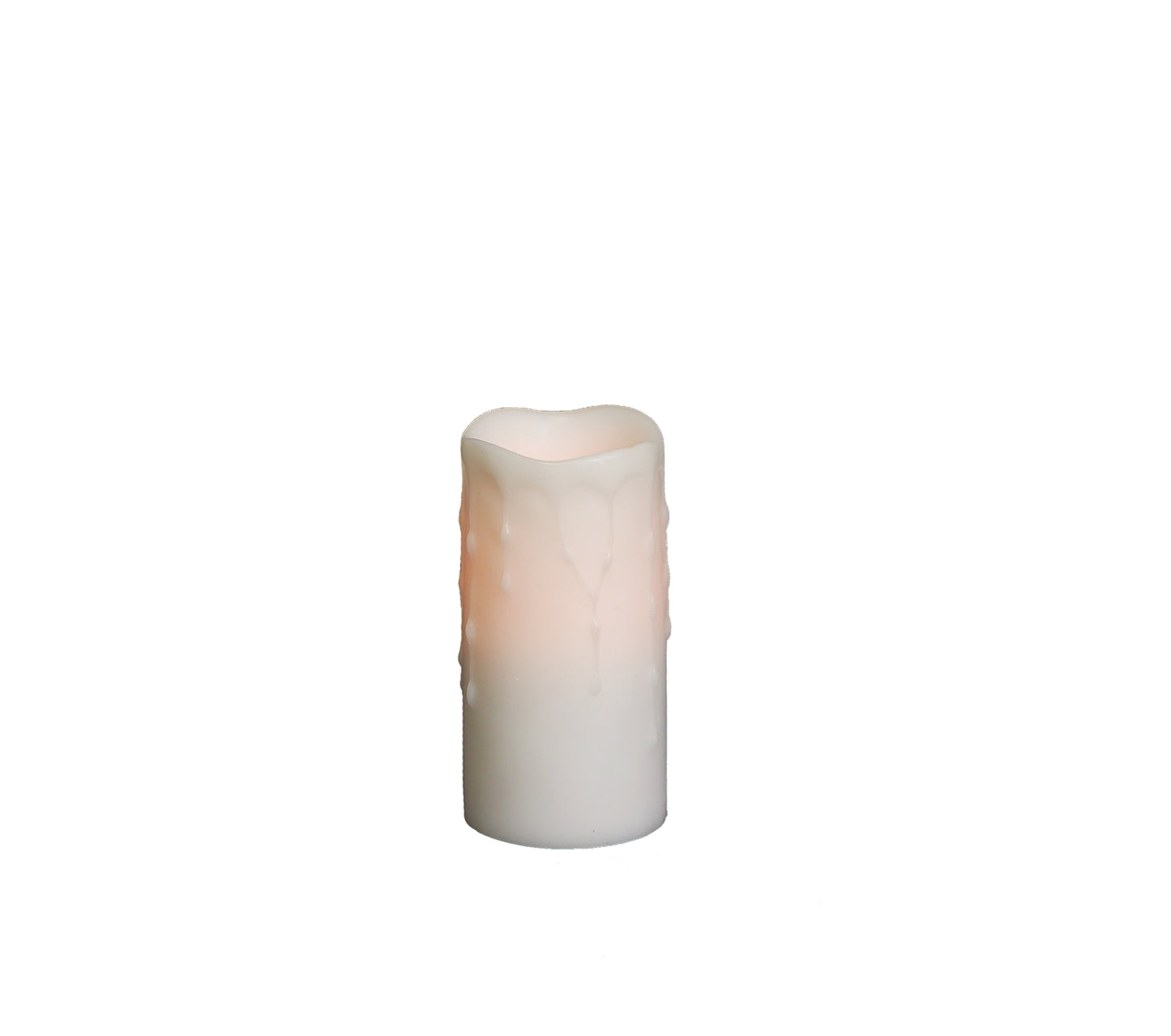 LED Dripping Wax Pillar Candles (Set of 4) 6" White