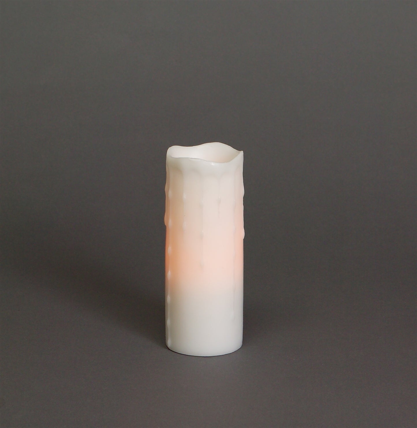 LED Dripping Wax Pillar Candles (Set of 3) 8" White
