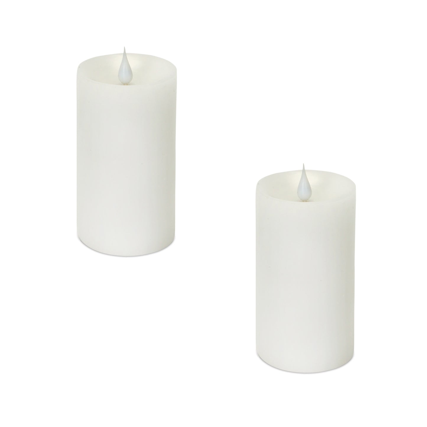 Simplux Designer LED Candle with Moving Flame and Remote (Set of 2) White 5"