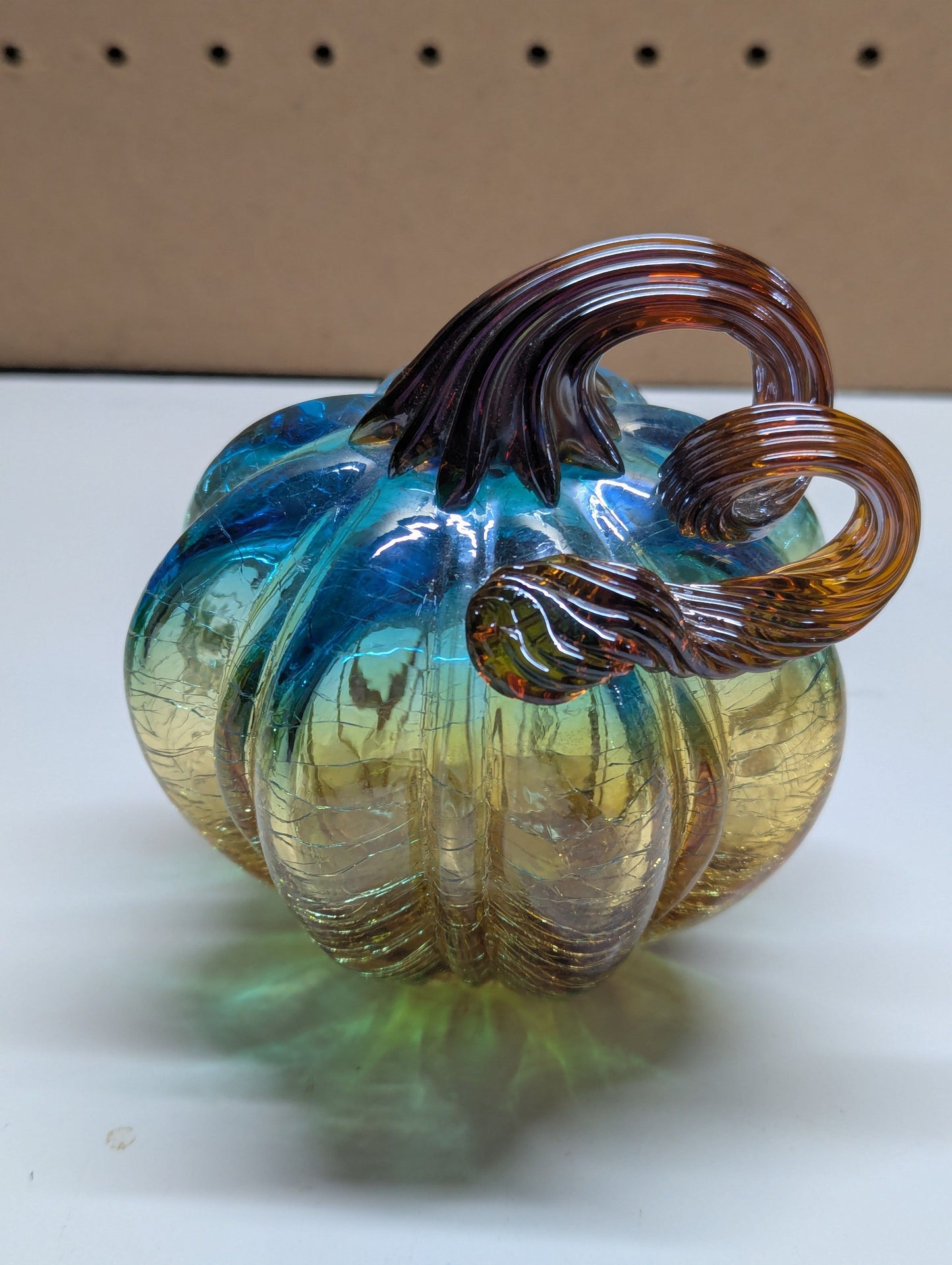 Glass pumpkin - Blue and Brown