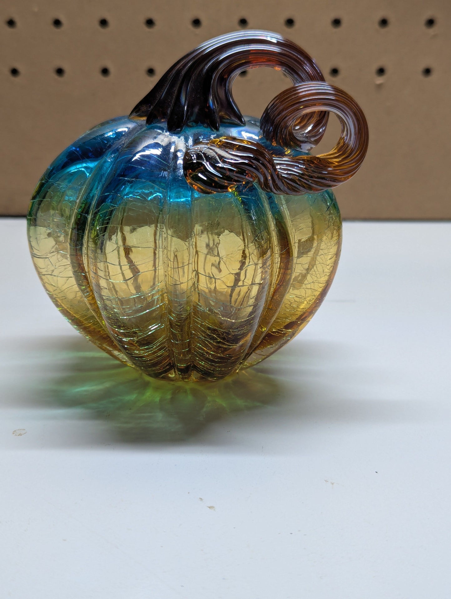 Glass pumpkin - Blue and Brown