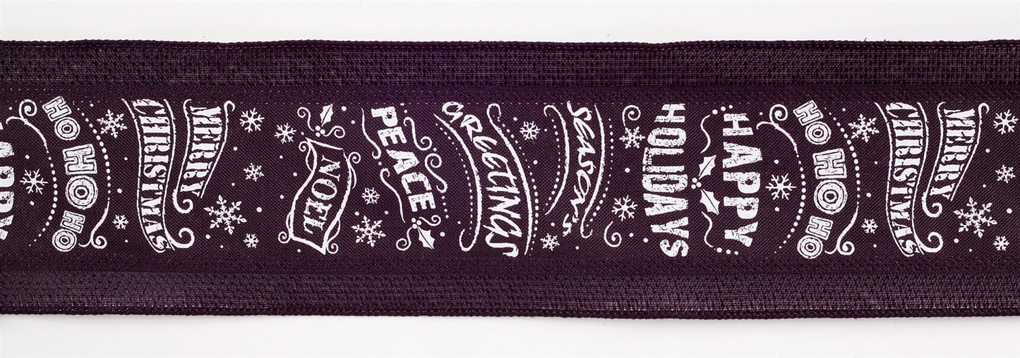 Black and White Christmas Sentiment Ribbon (Set of 3)