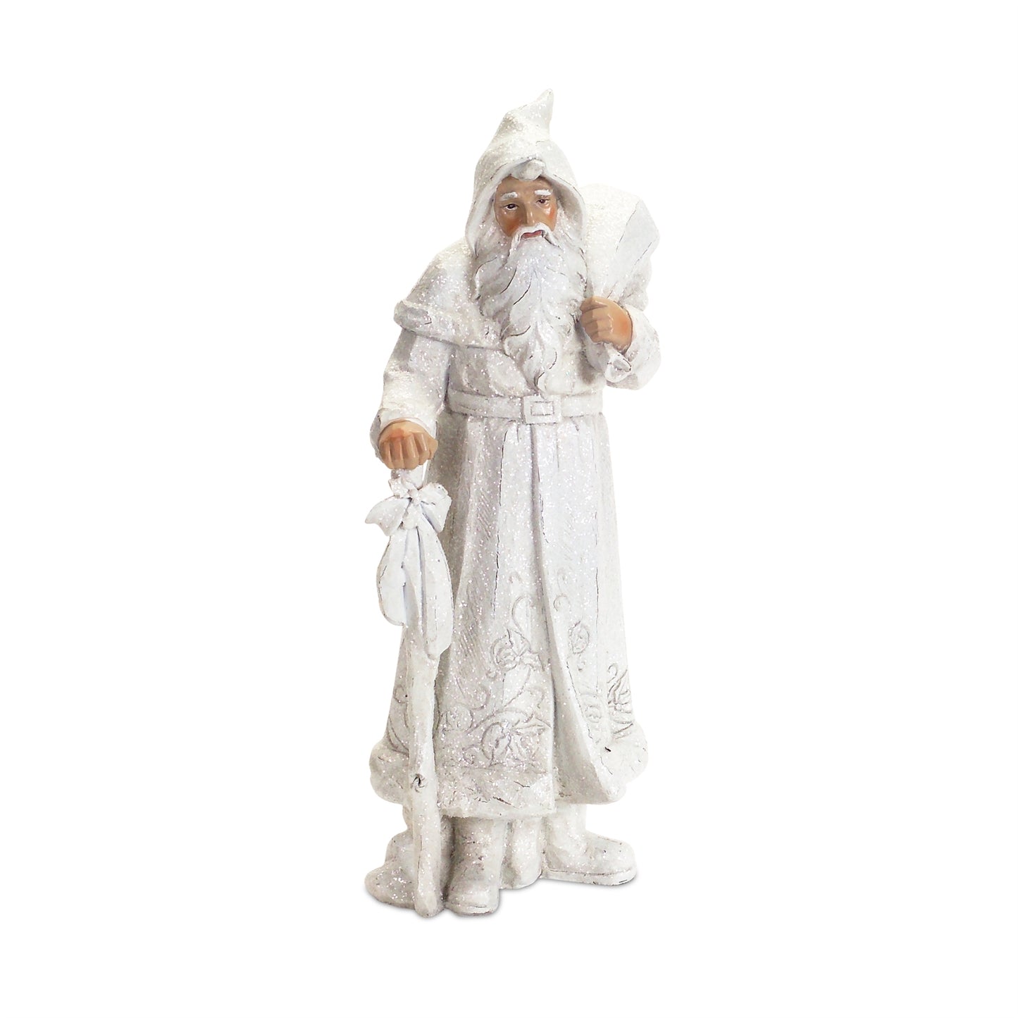 Snowy White Winter Santa Figurine (Set of 3)