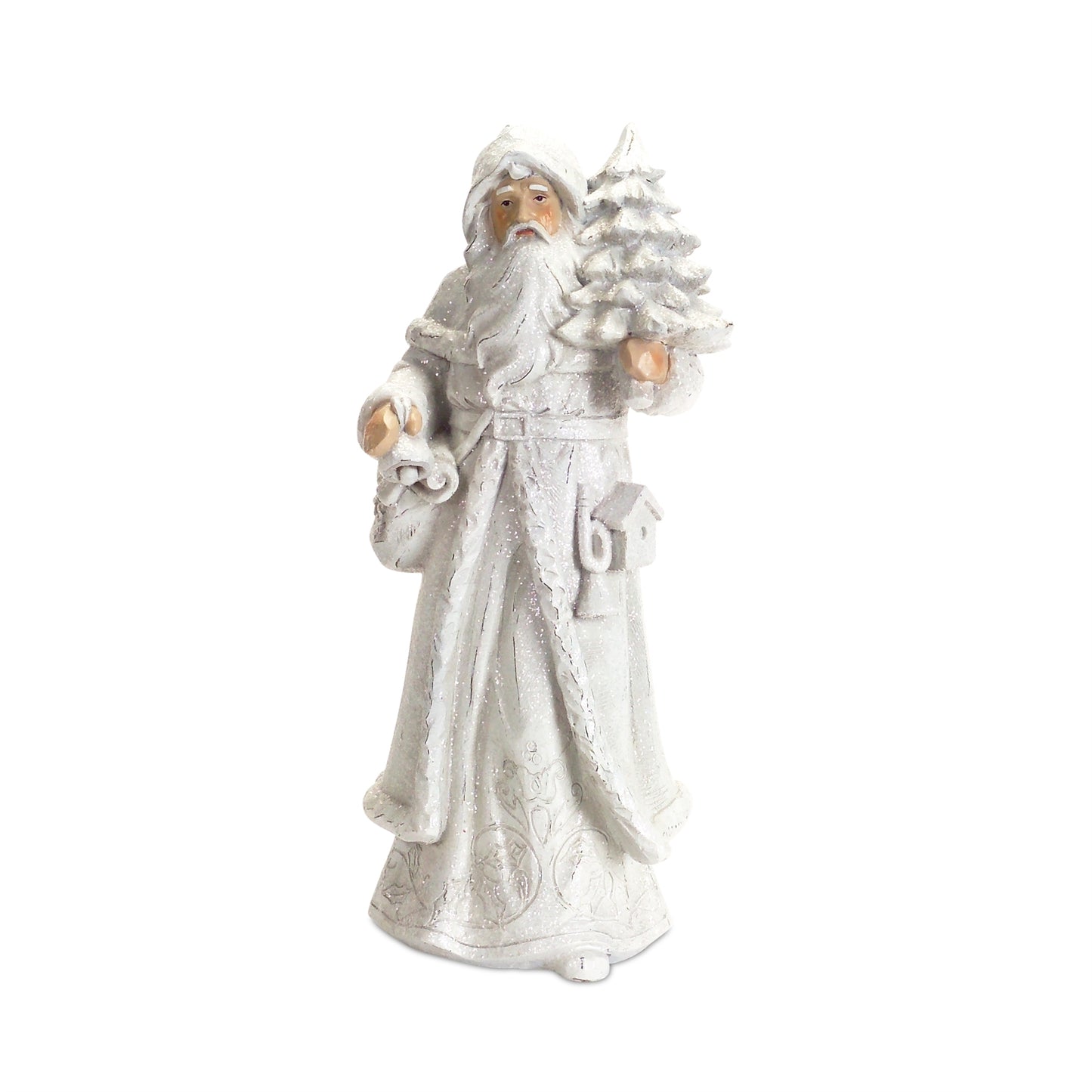 Snowy White Winter Santa Figurine (Set of 3)