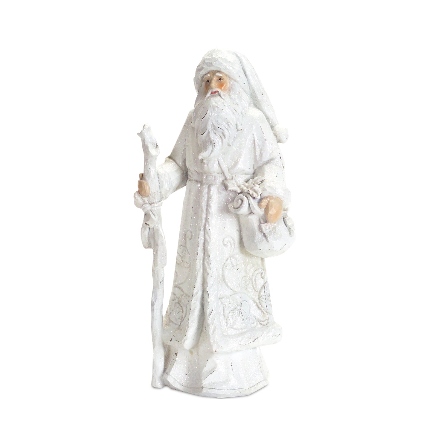 Snowy White Winter Santa Figurine (Set of 3)