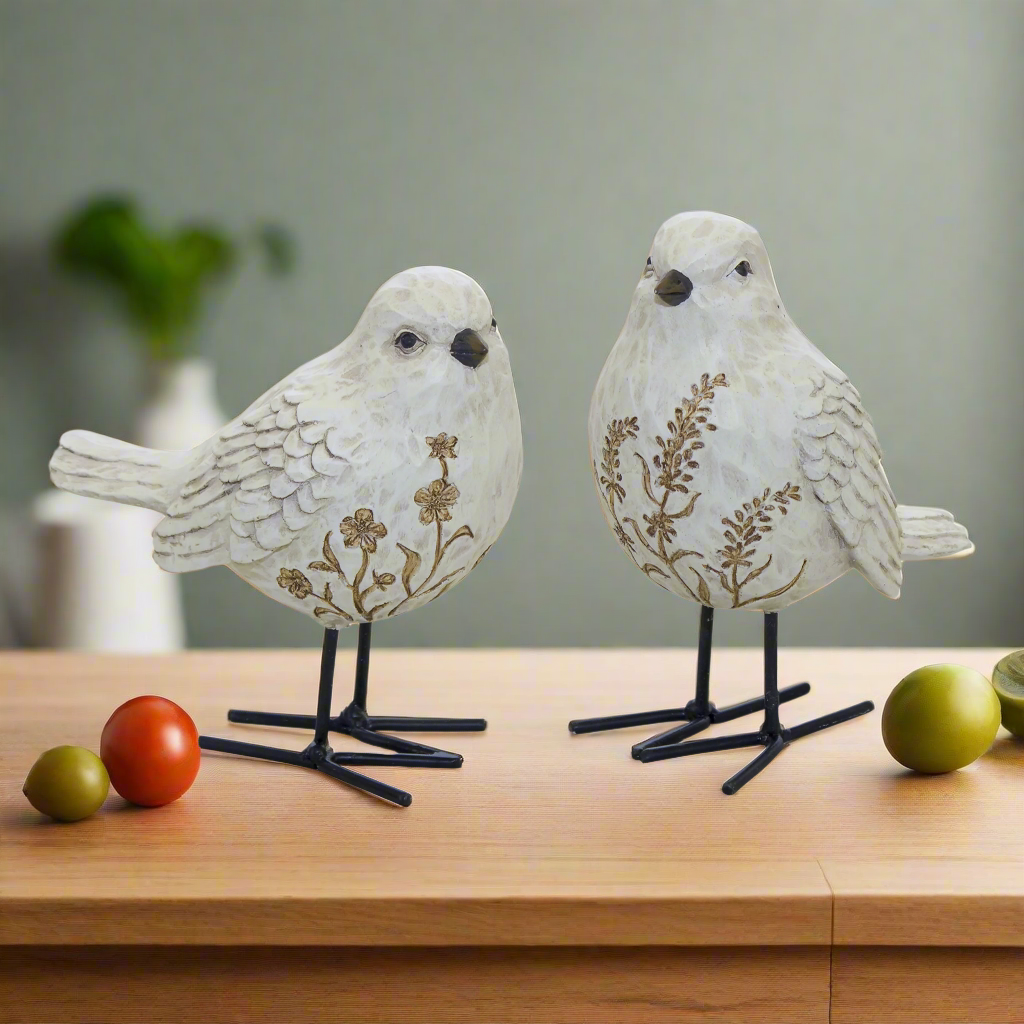 Bird (Set of 2) 5"H, 5.25"H Resin