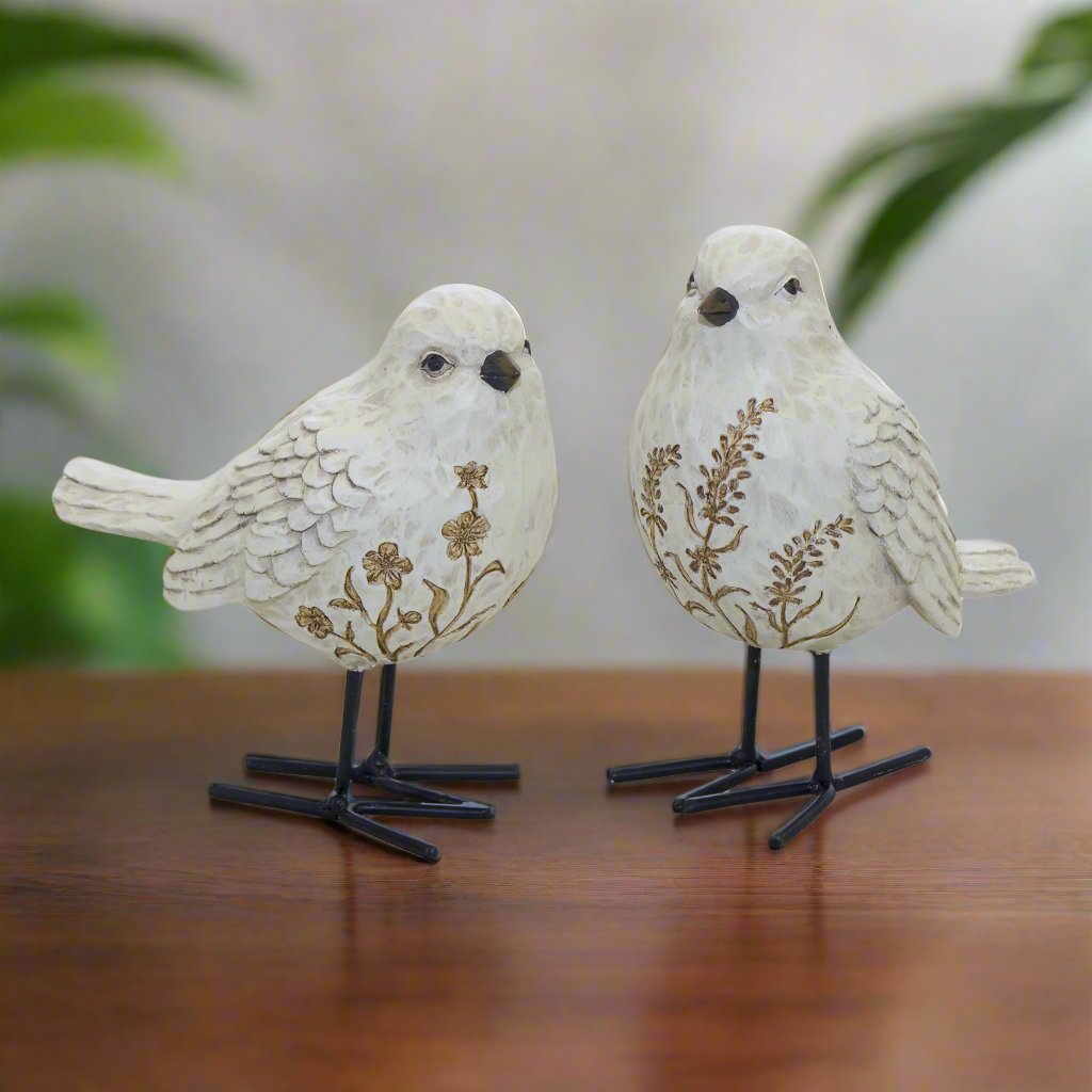 Bird (Set of 2) 5"H, 5.25"H Resin