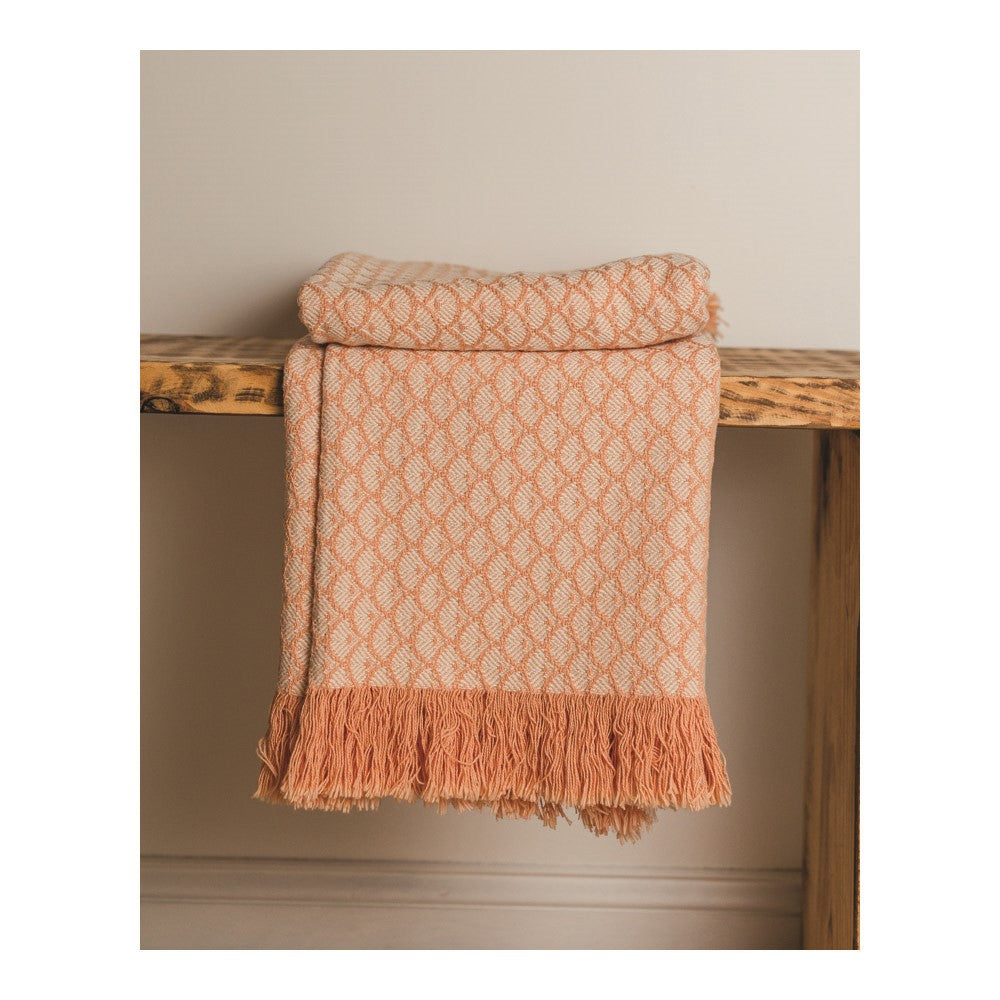 Heirloom-quality Scalloped Shell Tapestry Throw 46x67 Woven Throw