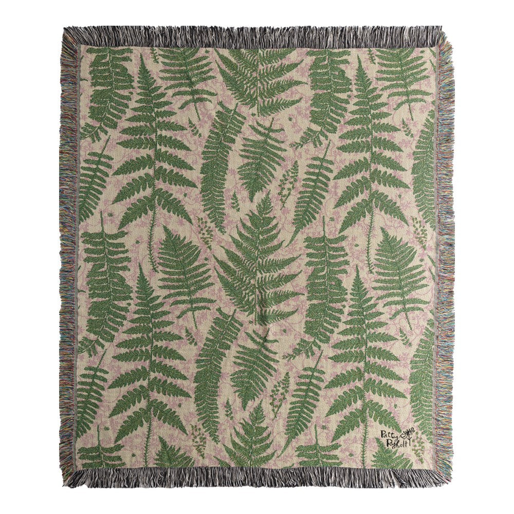 Ferns And Mushrooms Tapestry Throw 50" x 60"
