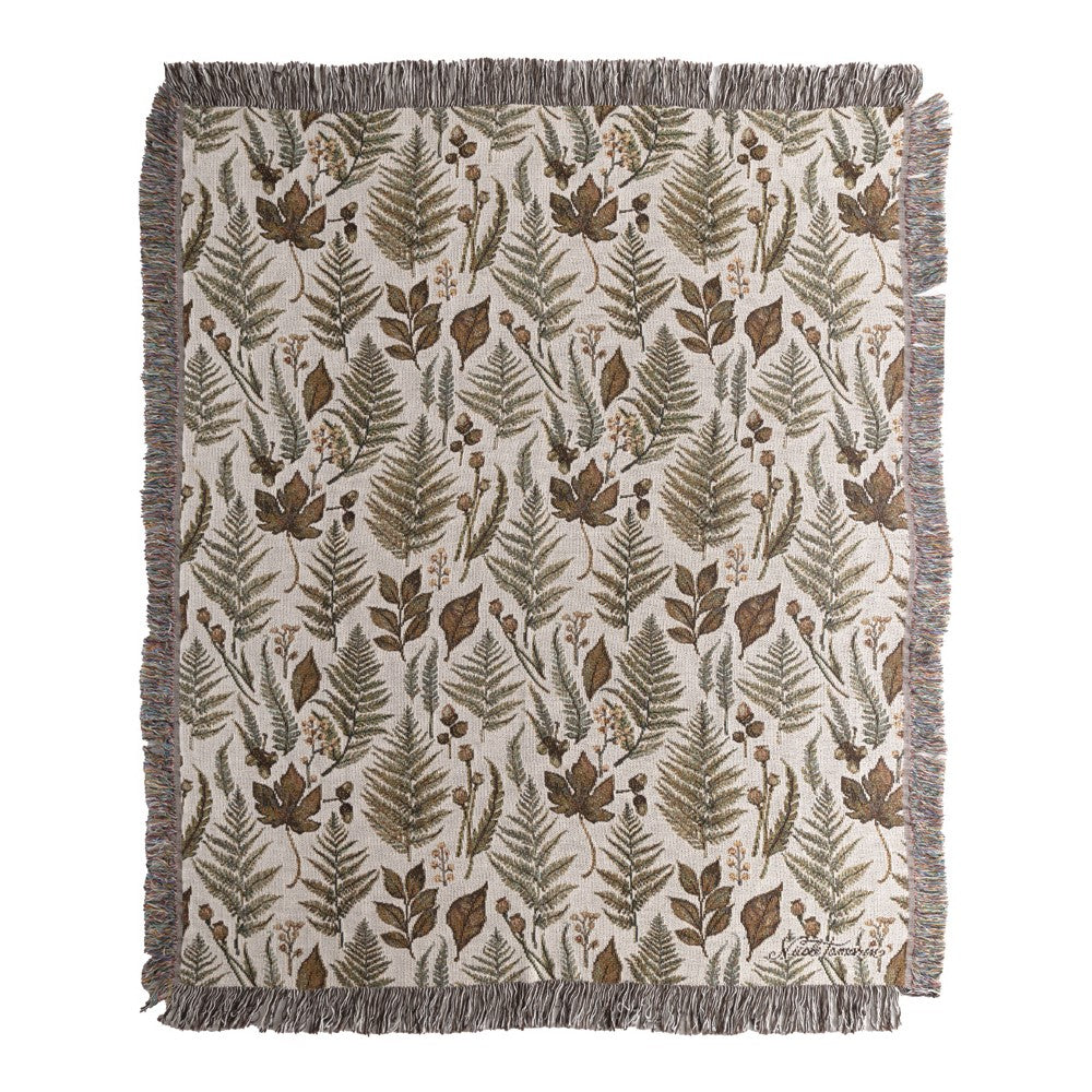 Fall Splendor All Over Leaves Tapestry Throw 50" x 60"