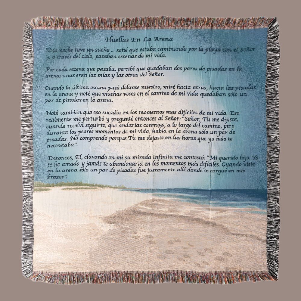 Footprints In The Sand Tapestry Throw - Spanish 50X60