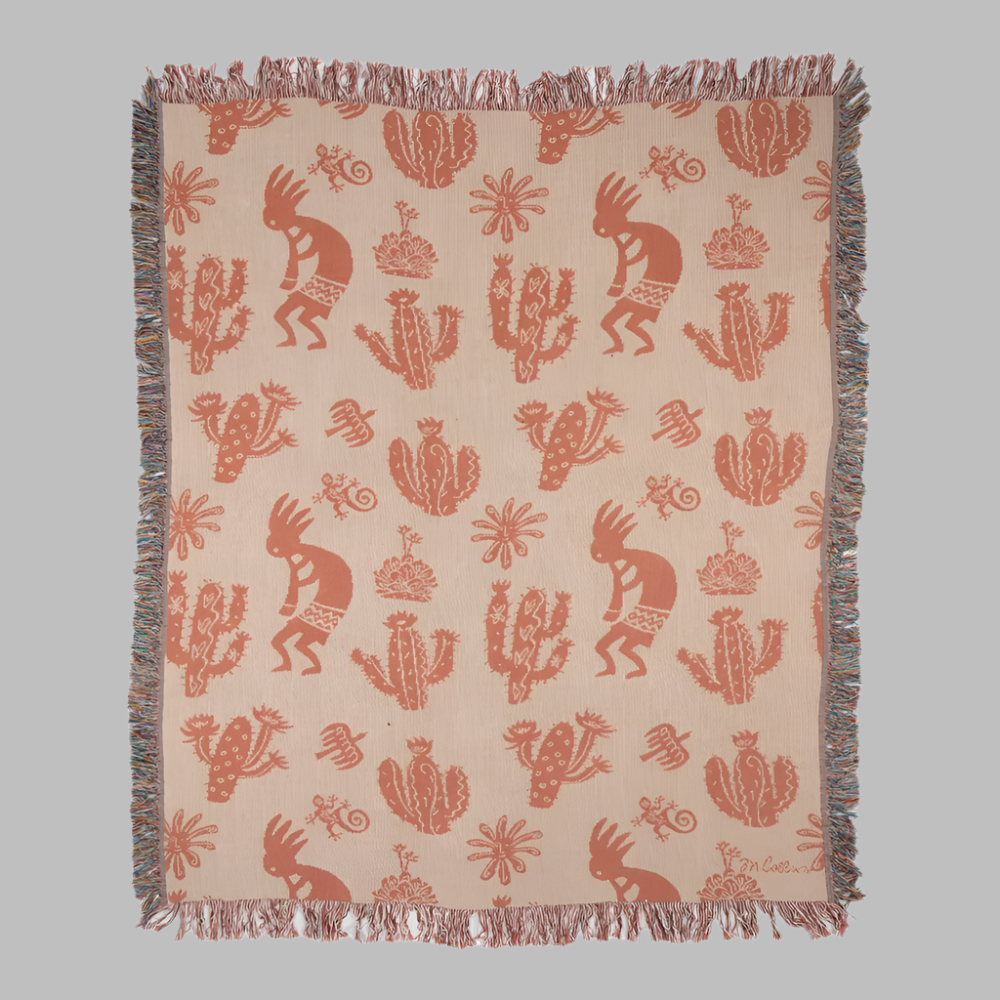 Kokopelli Tapestry Throw 50x60 Woven Throw