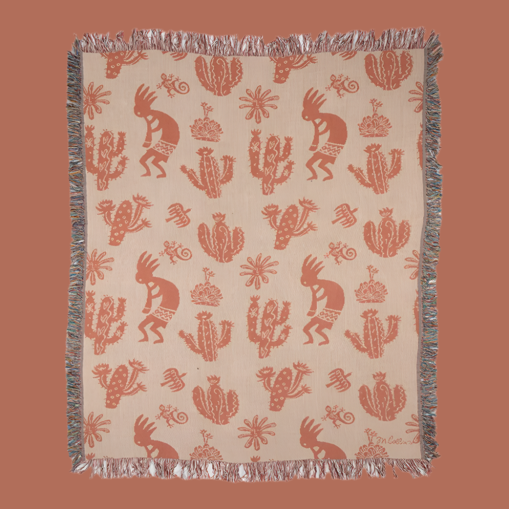 Kokopelli Tapestry Throw 50x60 Woven Throw