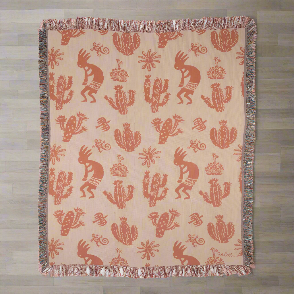 Kokopelli Tapestry Throw 50x60 Woven Throw