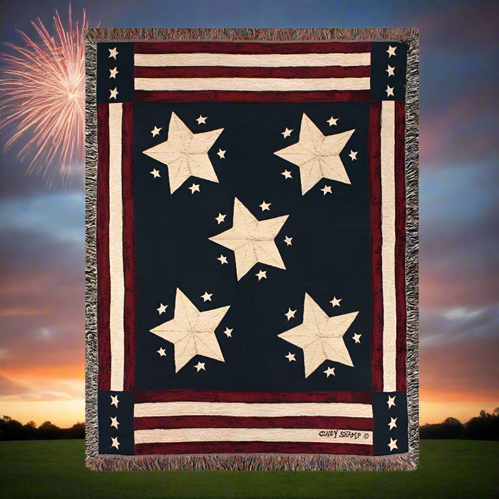 Long May It Wave Tapestry Throw 50"x60" 100% Cotton