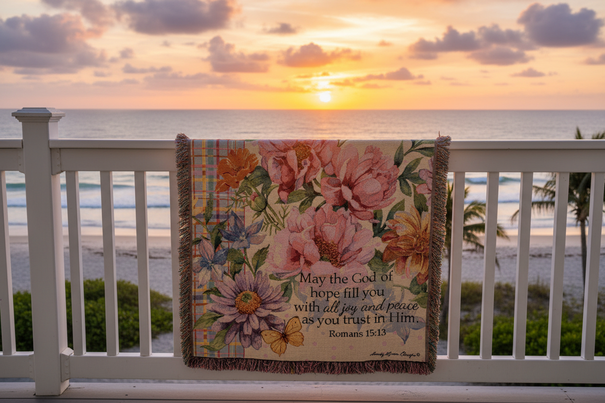 May The God Of Hope Tapestry Throw 50X60