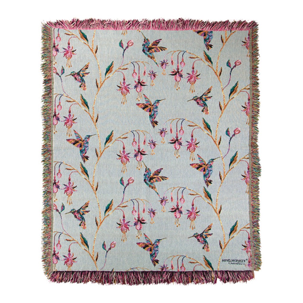 Painted Garden Tapestry Throw 51"x68" 100% Cotton