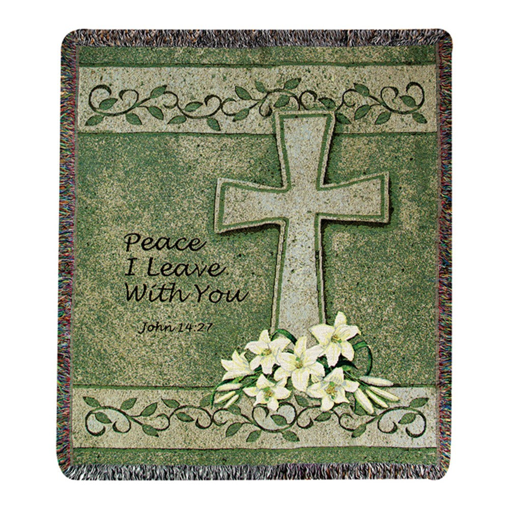 Peace I Leave With You Tapestry Throw 50"x60" 100% Cotton