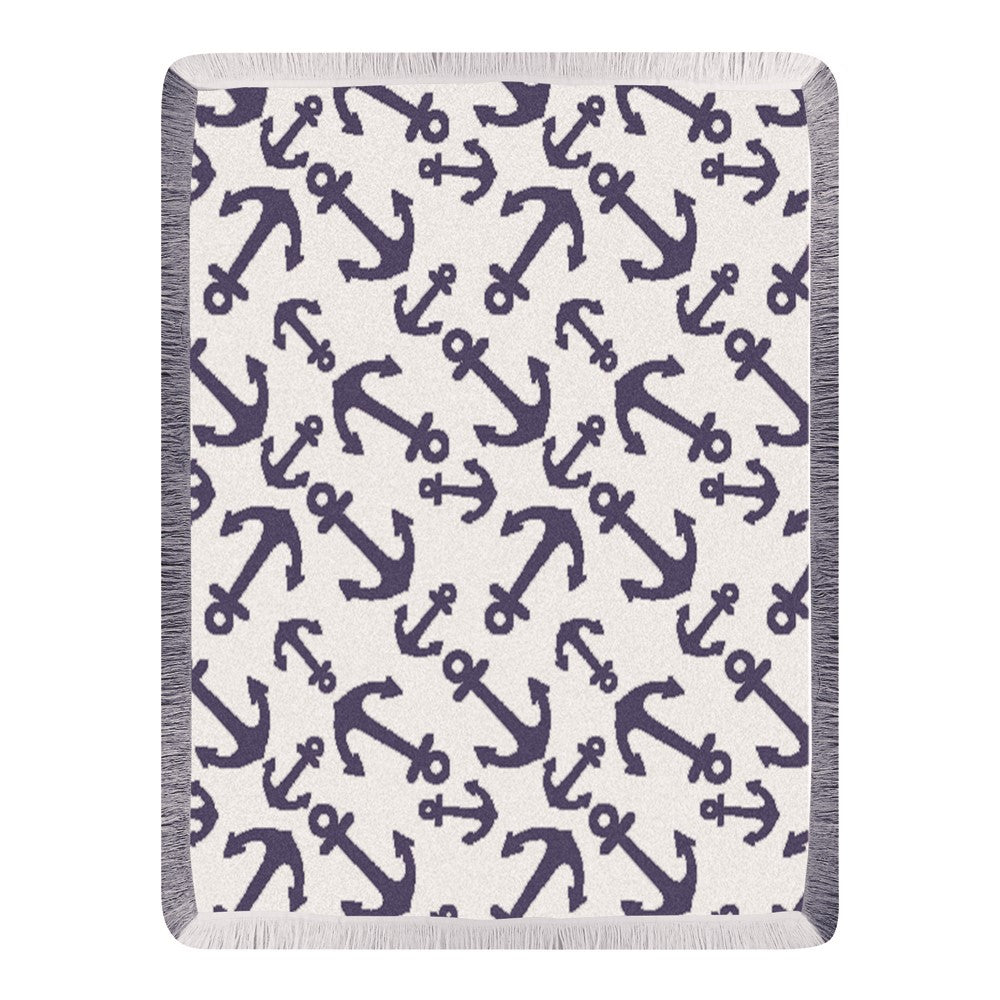 Anchor Navy Rayon Throw 48x60
