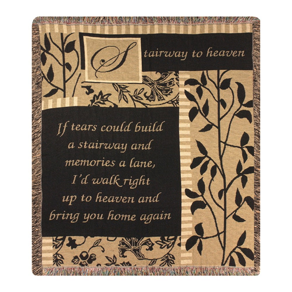Stairway To Heaven Tapestry Throw 50"x60" 100% Cotton