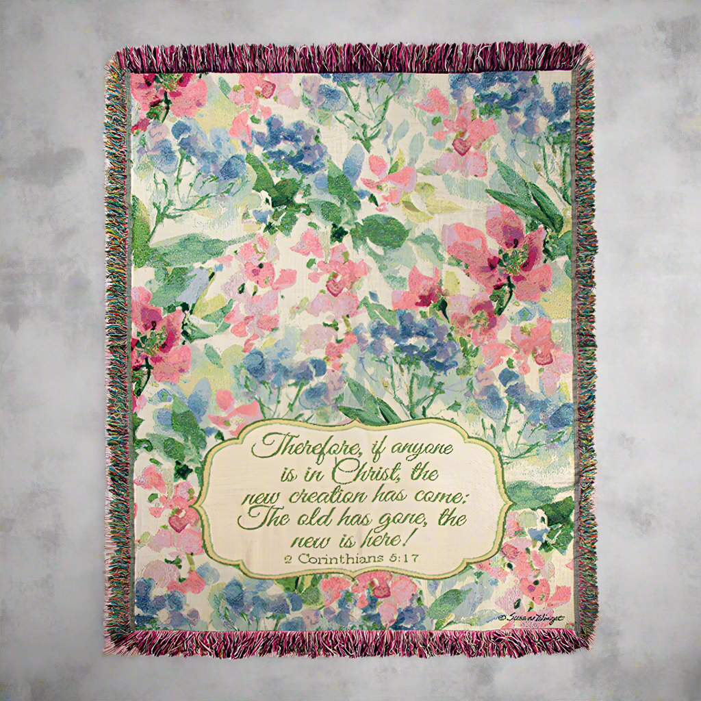 Watercolor Birds & Butterflies Tapestry Throw 50"x60" 100% Cotton