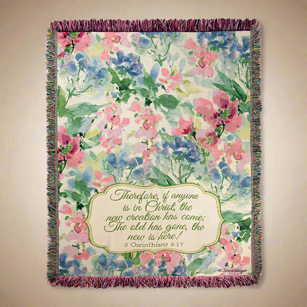 Watercolor Birds & Butterflies Tapestry Throw 50"x60" 100% Cotton