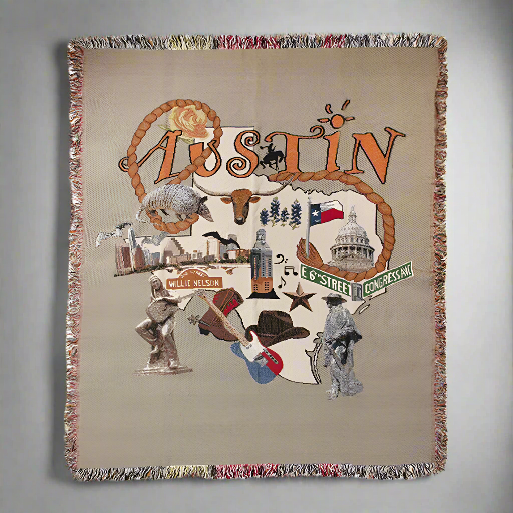 Austin 2 Tapestry Throw 50"x60" 100% Cotton
