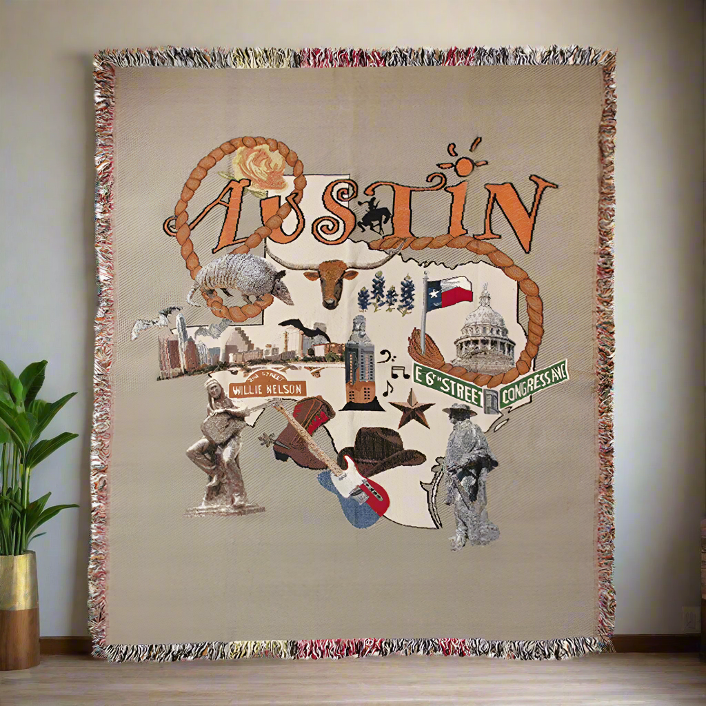 Austin 2 Tapestry Throw 50"x60" 100% Cotton