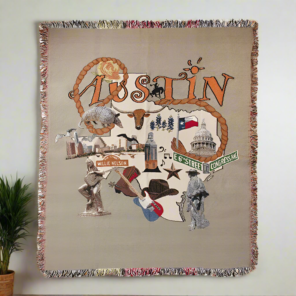 Austin 2 Tapestry Throw 50"x60" 100% Cotton