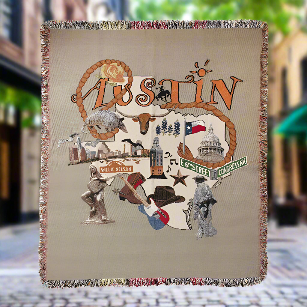Austin 2 Tapestry Throw 50"x60" 100% Cotton