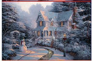 Thomas Kinkade Night Before Christmas Wall Hanging 36x26