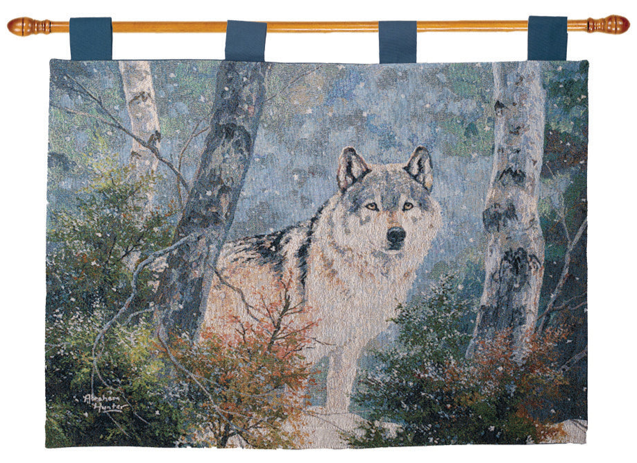 Snowy Silence Tapestry Wall Hanging 36x26