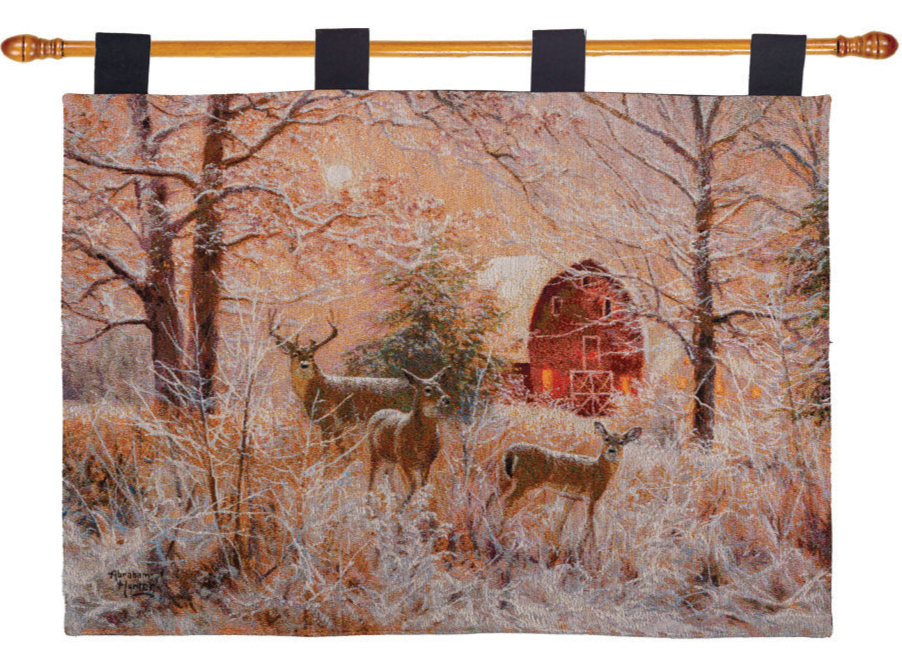 Winter Moonlight Tapestry Wall Hanging 36x26