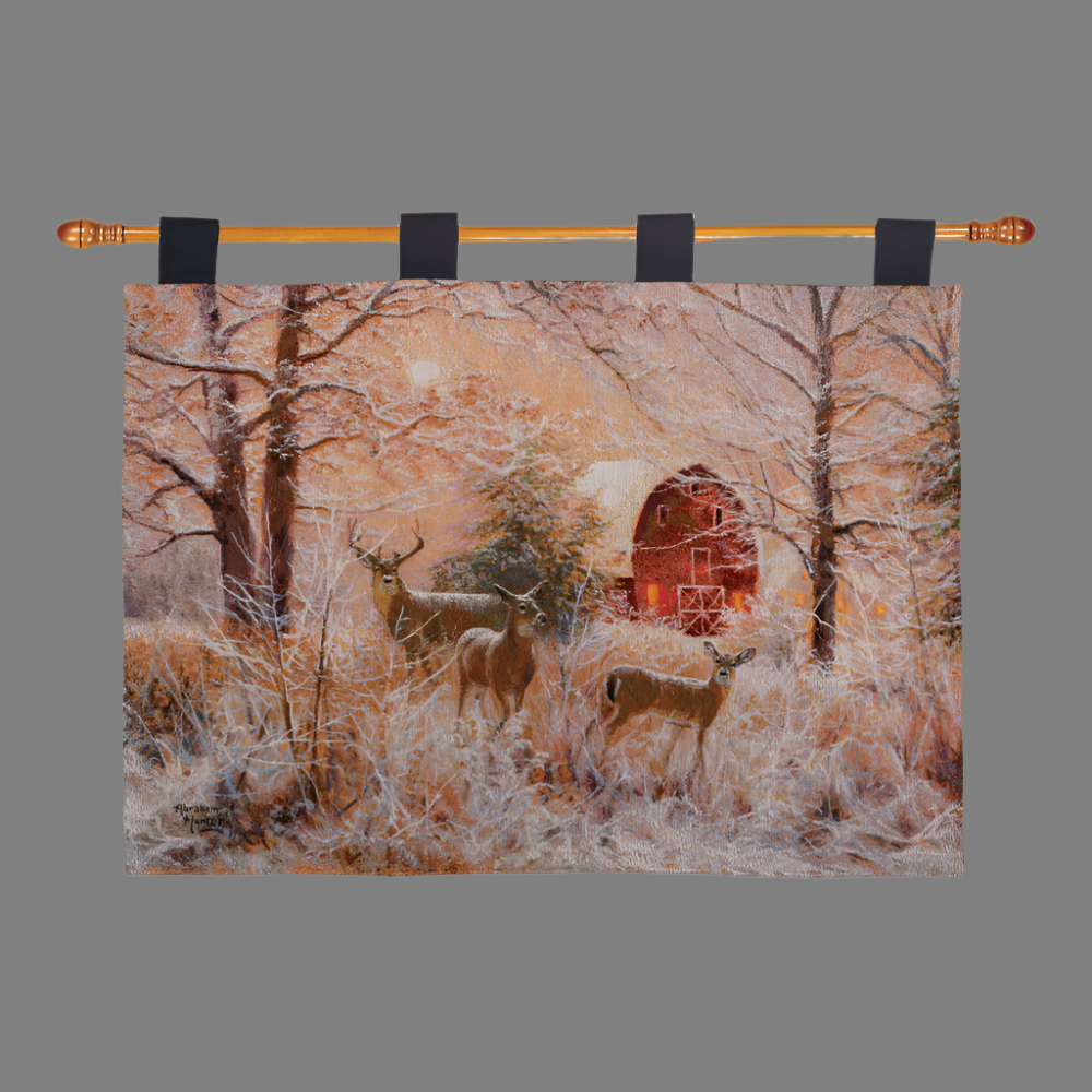 Winter Moonlight Tapestry Wall Hanging 36x26