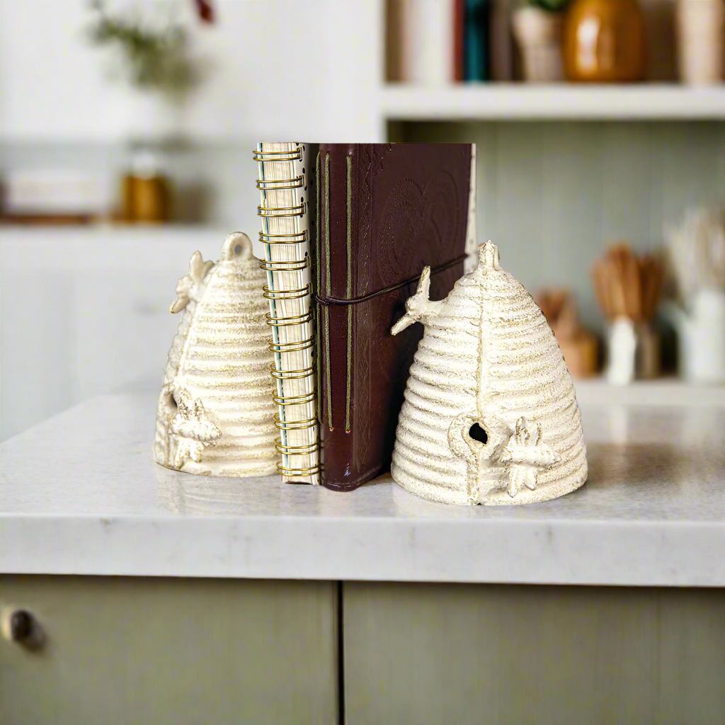 Beehive Cast Iron Bookends Set of 2