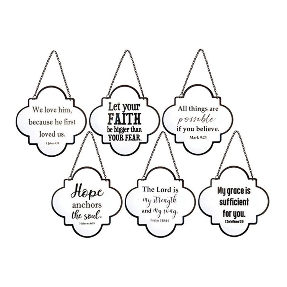 Inspired Sayings Quatrefoil Inspirational Signs S/6