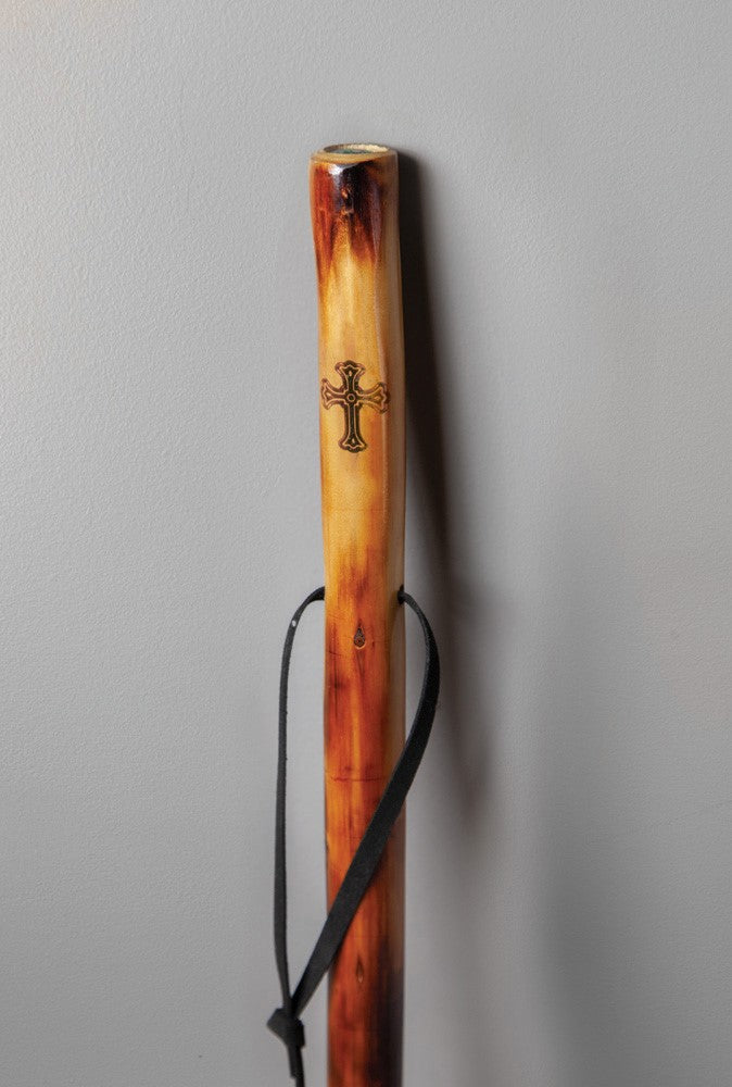Take A Hike Walking Stick W/Compass & Pouch - Brown Cross