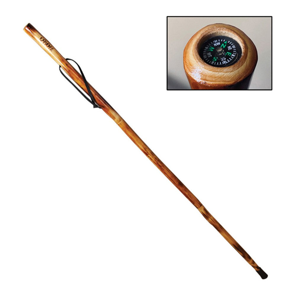 Take A Hike Walking Stick With Compass & Pouch - Explore