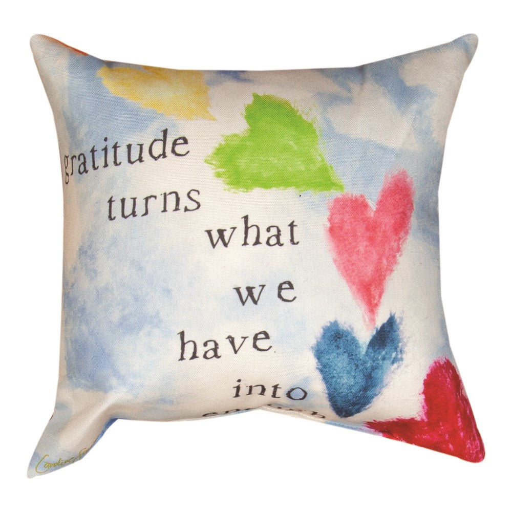 Gratitude Turns Climaweave Pillow 12"