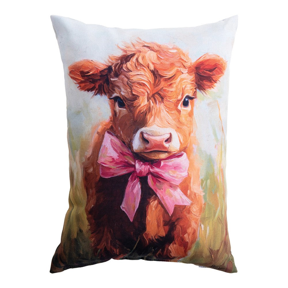 Coquette Highland Cow Climaweave Pillow 13x18