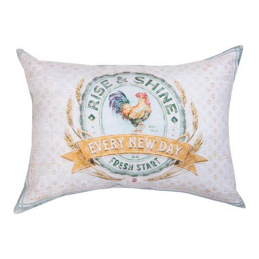 Farmhouse Living Rise & Shine Climaweave Pillow 18"X13" Indoor/Outdoor
