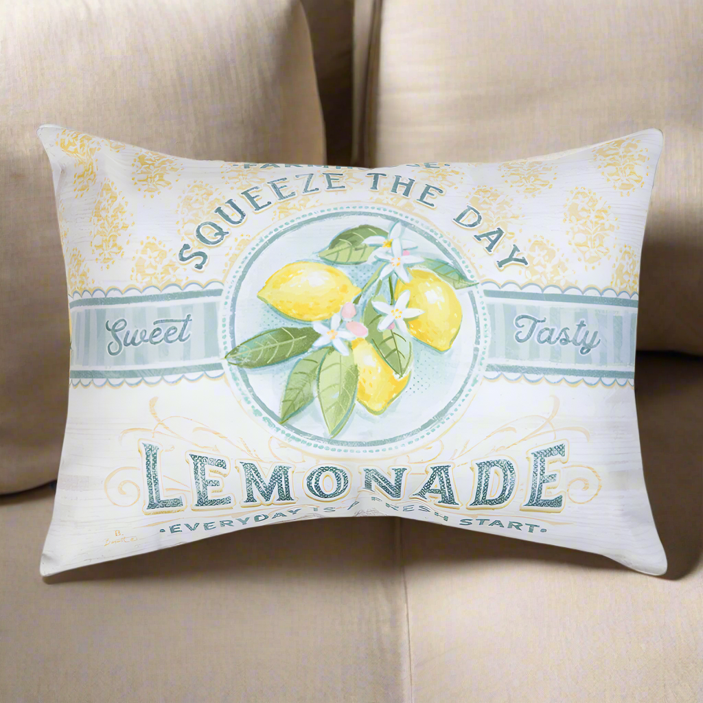 Farmhouse Living Squeeze The Day Climaweave Pillow 18"X13" Indoor/Outdoor