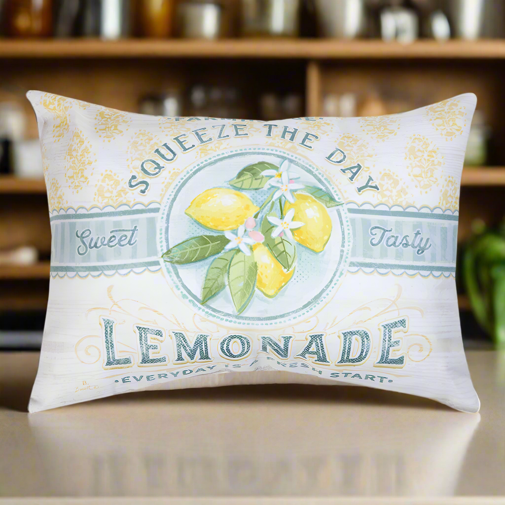 Farmhouse Living Squeeze The Day Climaweave Pillow 18"X13" Indoor/Outdoor