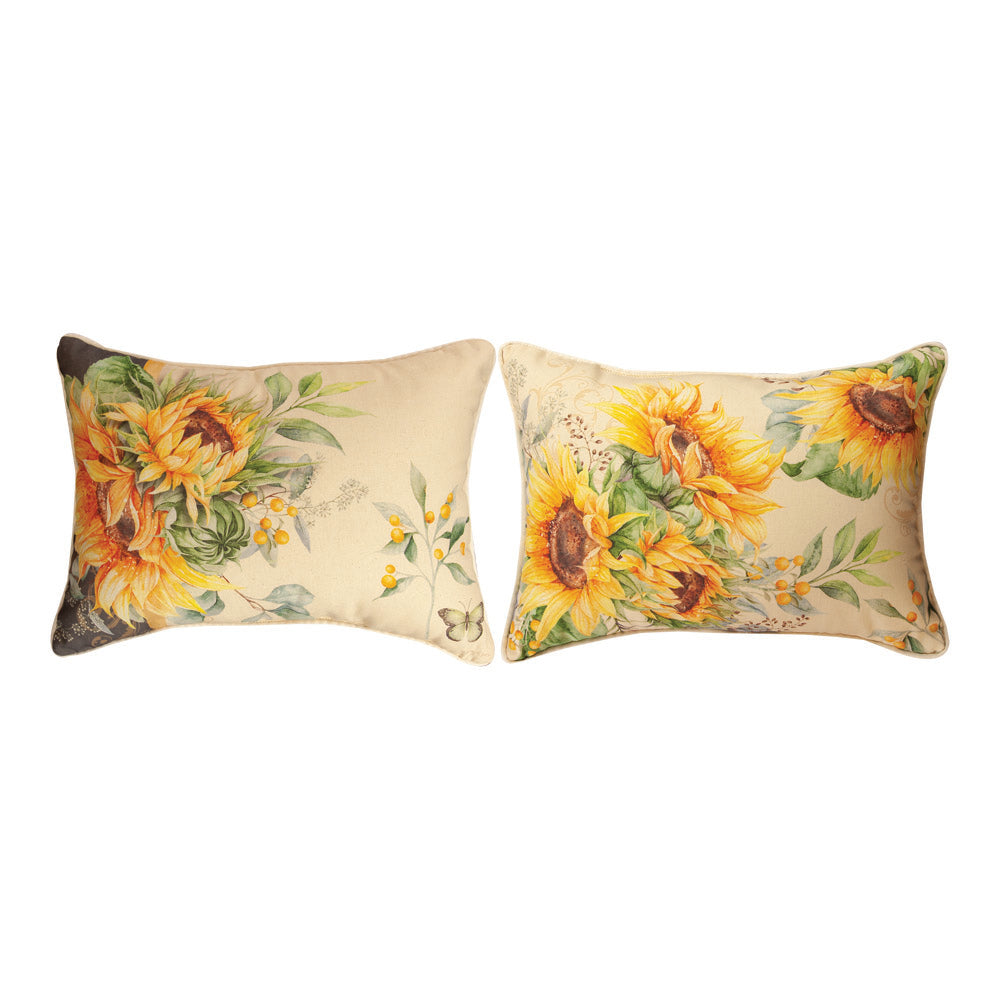 Sunflower Fields -Mnk-Rectangle 18x13 Pillow Indoor/Outdoor